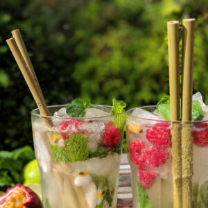 Pailles en bambou spécial cocktail